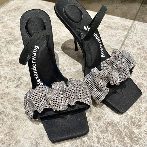 Alexander Wang Black Heels with Crystal Accents